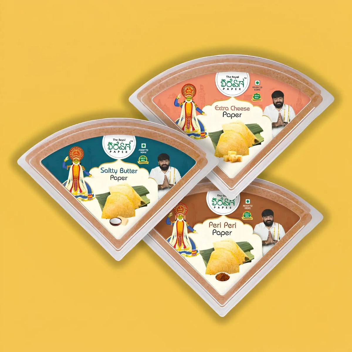 Bestseller Pack   3 Flavours Ready to Eat Paper Dosa Salty Butter Extra Cheese Peri Peri