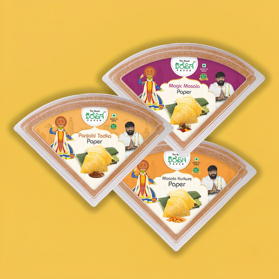 Punjabi Masala Trio – 3 Flavours Ready-to-Eat Paper Dosa | Magic Masala, Punjabi Tadka & Masala Kurkure