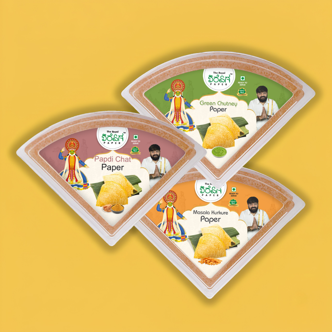 Street-Style Chaat Trio – 3 Flavours Ready-to-Eat Paper Dosa | Papdi Chaat & Green Chutney