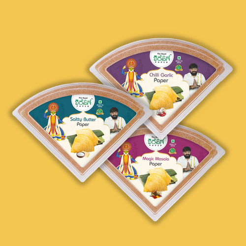 Masala Crunch Trio – 3 Flavours Ready-to-Eat Paper Dosa | Chilli Garlic, Salty Butter & Magic Masala