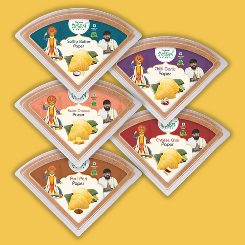 Ultimate Savoury Pack – 5 Flavours Ready-to-Eat Paper Dosa | Salty Butter, Chilli Garlic, Extra Cheese, Cheese Chilli & Peri Peri